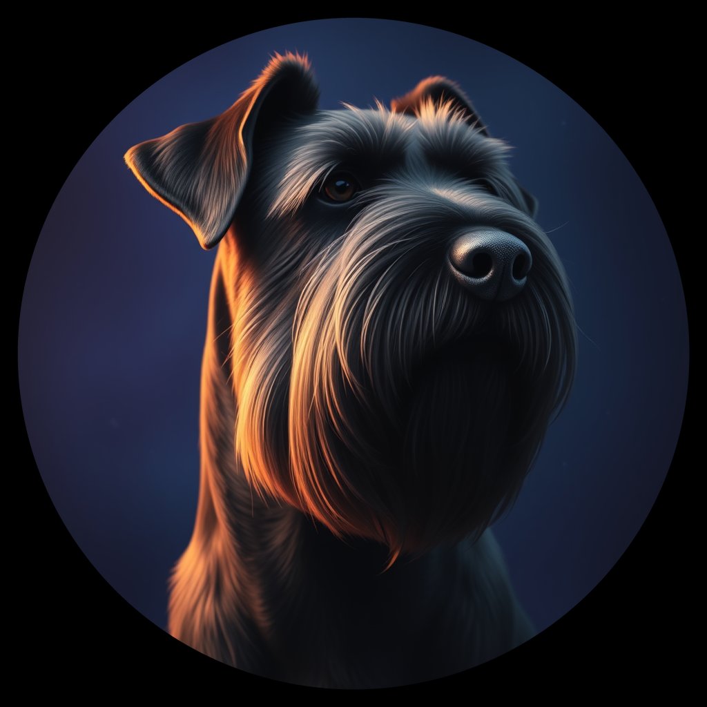 Cosmic medallion portrait of cHD5_359_cHD5_359, a Giant Schnauzer