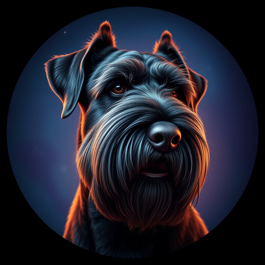 Cosmic medallion portrait of cHD5_360_cHD5_360, a Giant Schnauzer