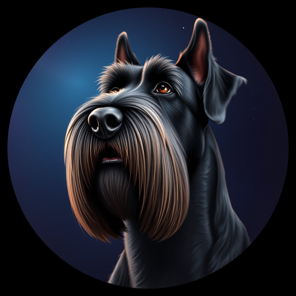 Cosmic medallion portrait of cHD5_361_cHD5_361, a Giant Schnauzer
