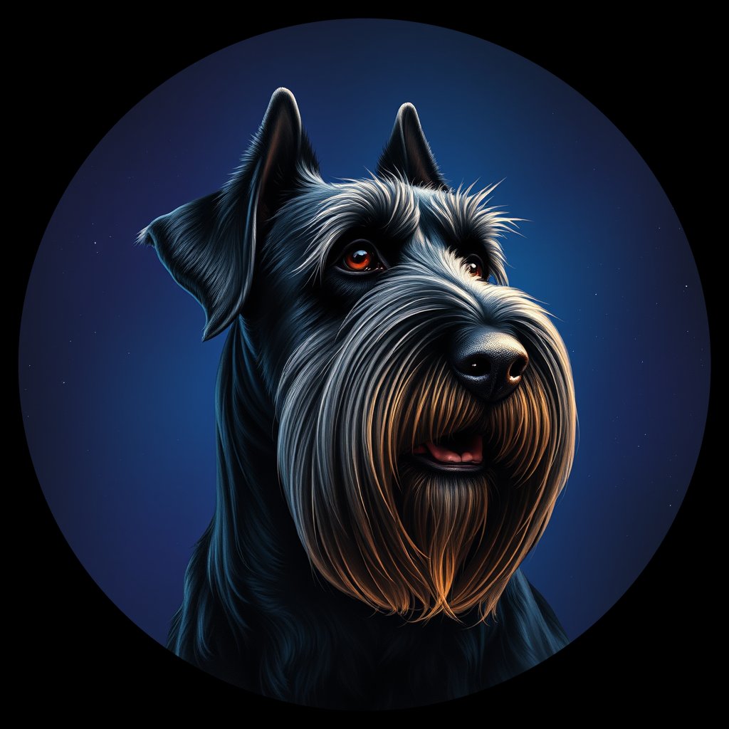 Cosmic medallion portrait of cHD5_363_cHD5_363, a Giant Schnauzer