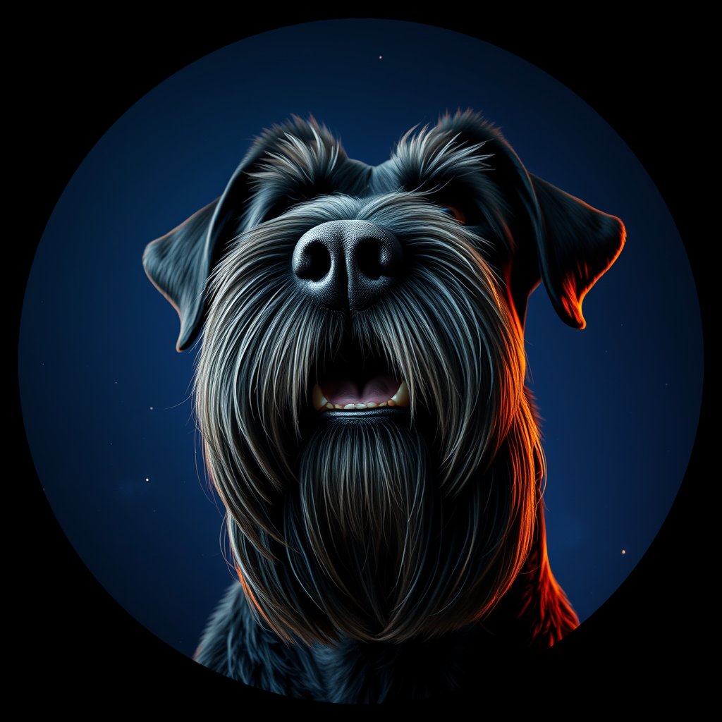 Cosmic medallion portrait of cHD5_364_cHD5_364, a Giant Schnauzer