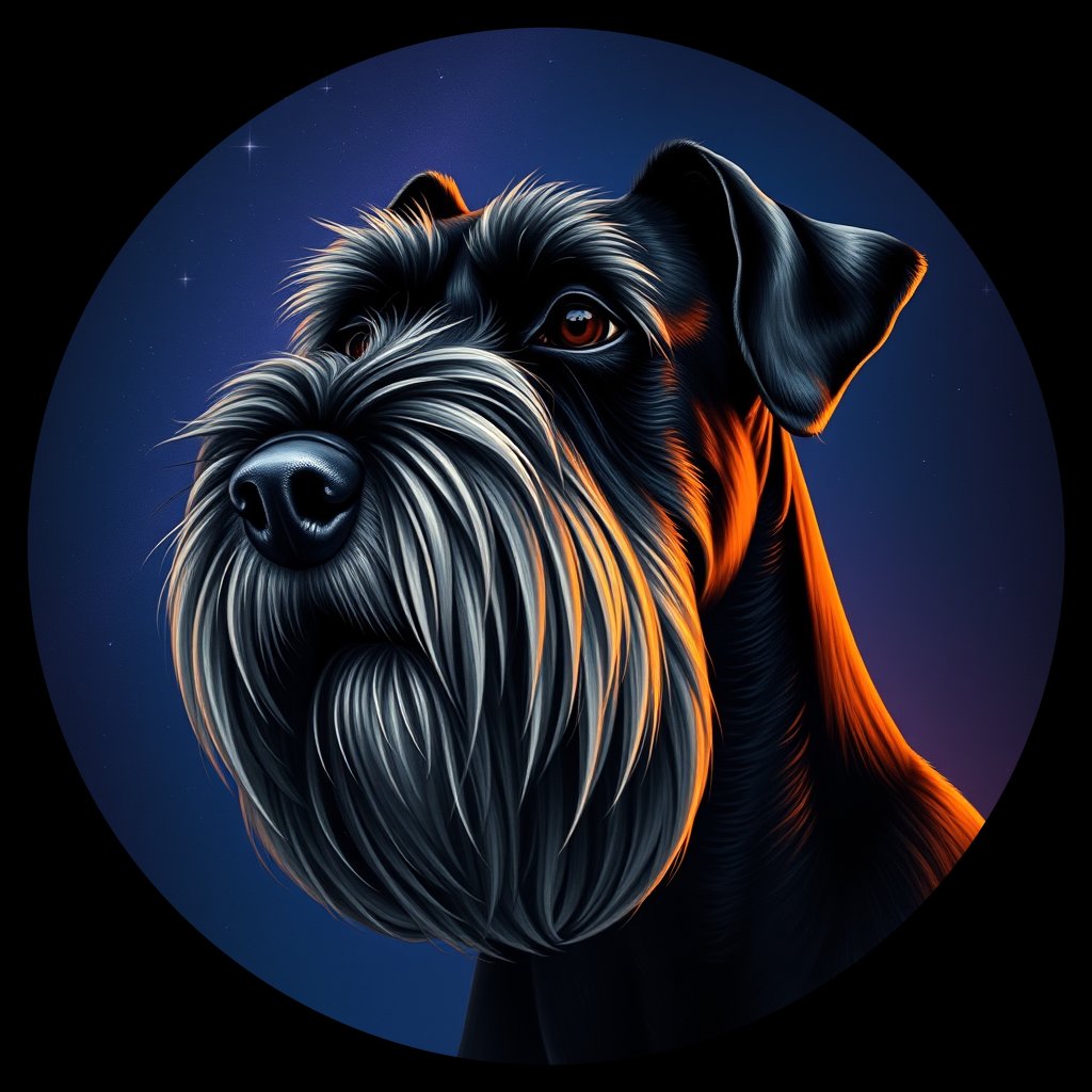 Cosmic medallion portrait of cHD5_365_cHD5_365, a Giant Schnauzer