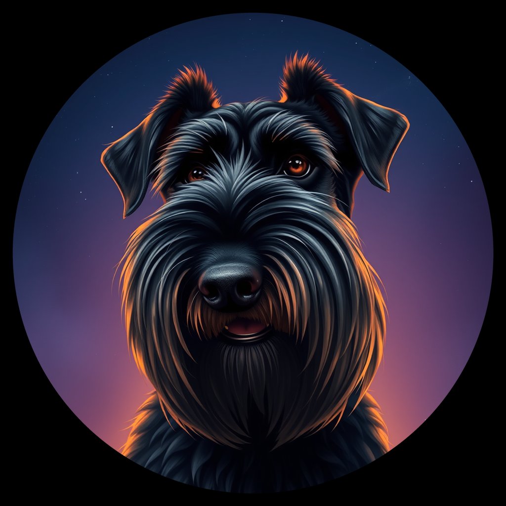 Cosmic medallion portrait of cHD5_367_cHD5_367, a Giant Schnauzer