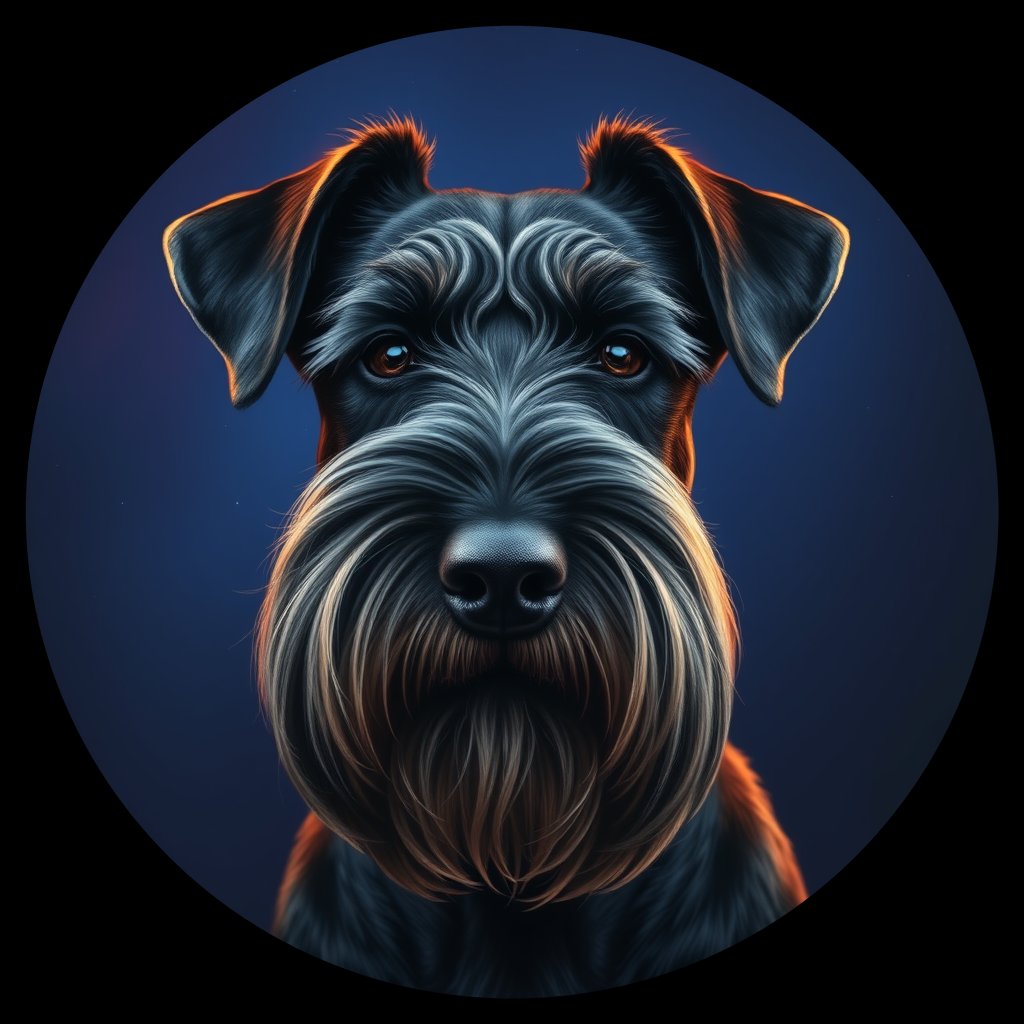 Cosmic medallion portrait of cHD5_369_cHD5_369, a Giant Schnauzer