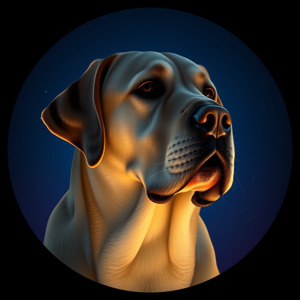 Cosmic medallion portrait of cHD8_305_cHD8_305, a Labrador Retriever