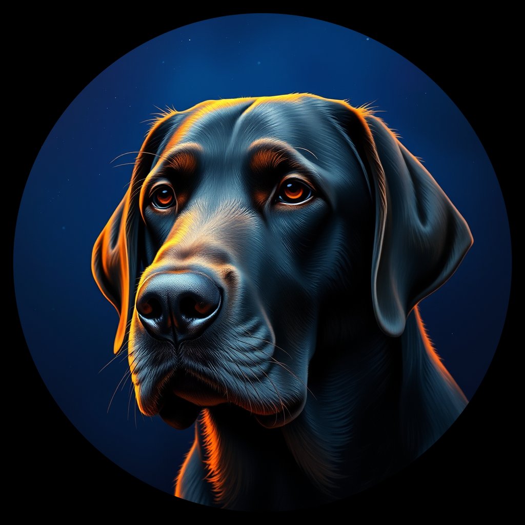 Cosmic medallion portrait of cHD8_306_cHD8_306, a Labrador Retriever