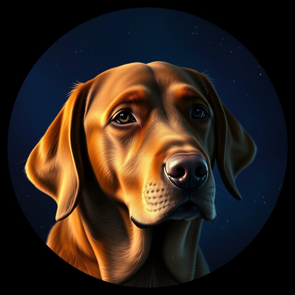 Cosmic medallion portrait of cHD8_307_cHD8_307, a Labrador Retriever