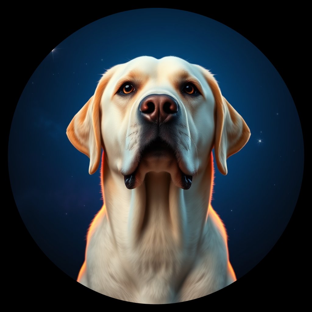 Cosmic medallion portrait of cHD8_308_cHD8_308, a Labrador Retriever