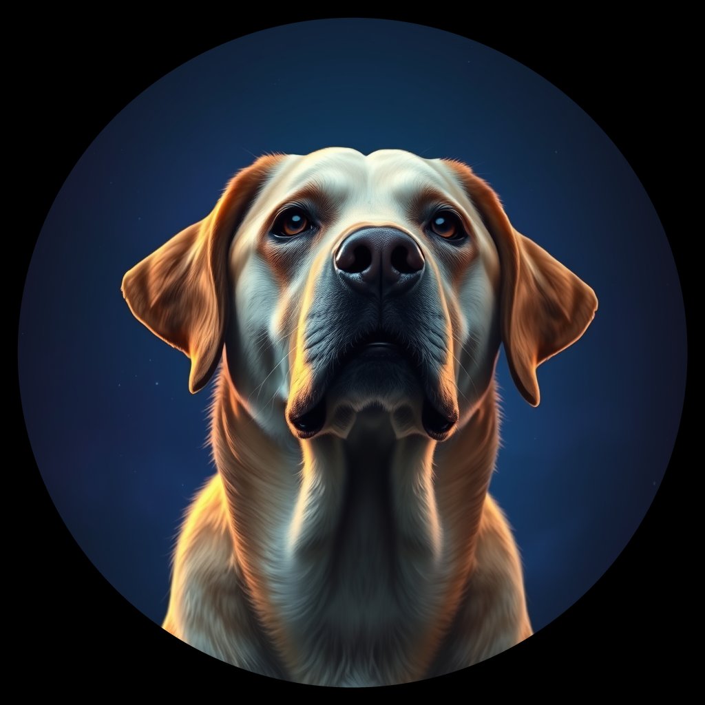 Cosmic medallion portrait of cHD8_309_cHD8_309, a Labrador Retriever