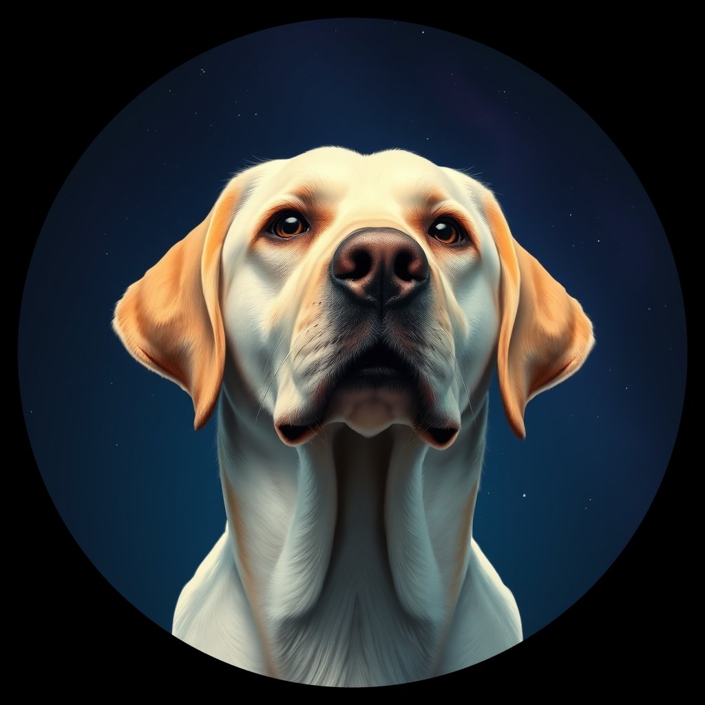 Cosmic medallion portrait of cHD8_310_cHD8_310, a Labrador Retriever