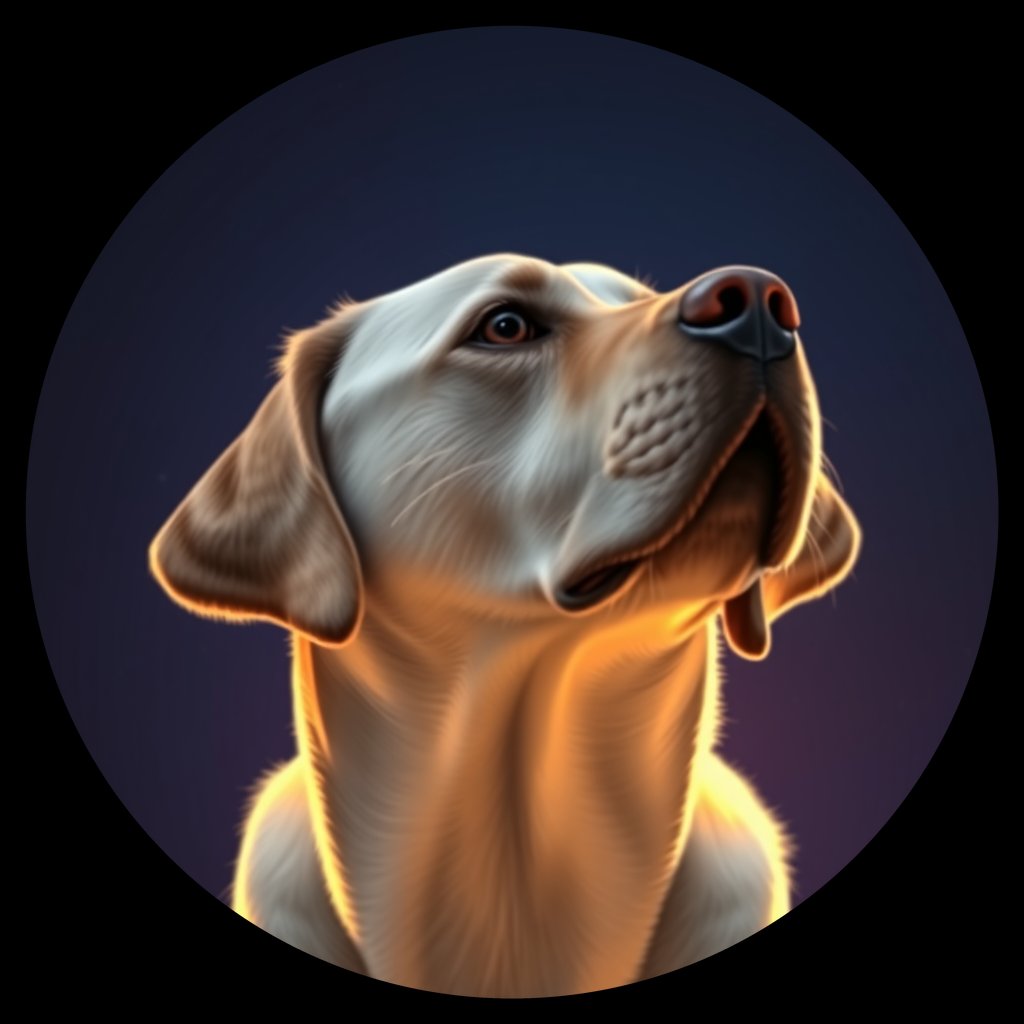 Cosmic medallion portrait of cHD8_468_cHD8_468, a Labrador Retriever