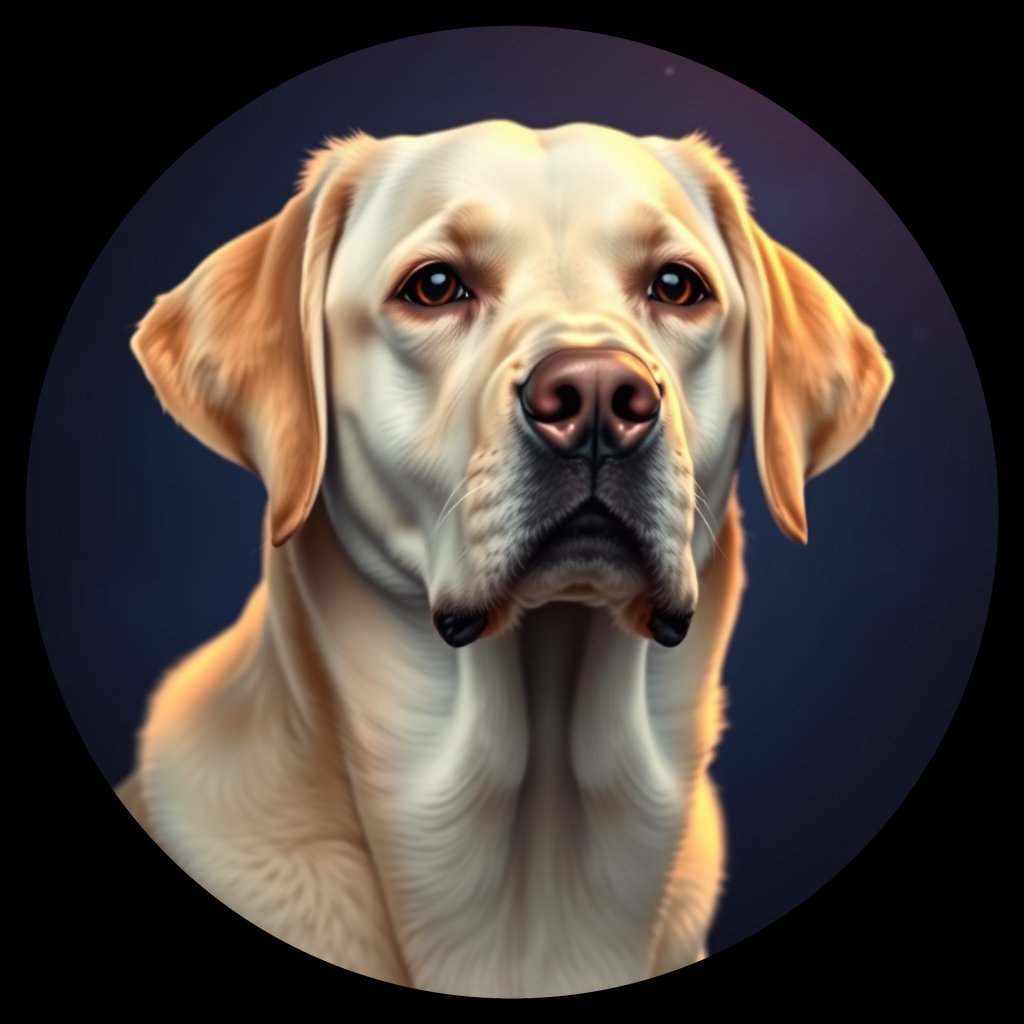Cosmic medallion portrait of cHD8_473_cHD8_473, a Labrador Retriever