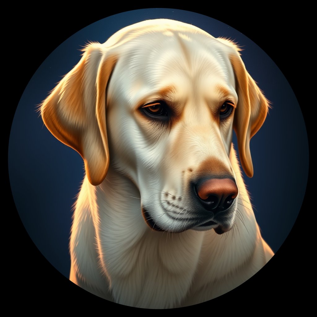 Cosmic medallion portrait of cHD8_474_cHD8_474, a Labrador Retriever