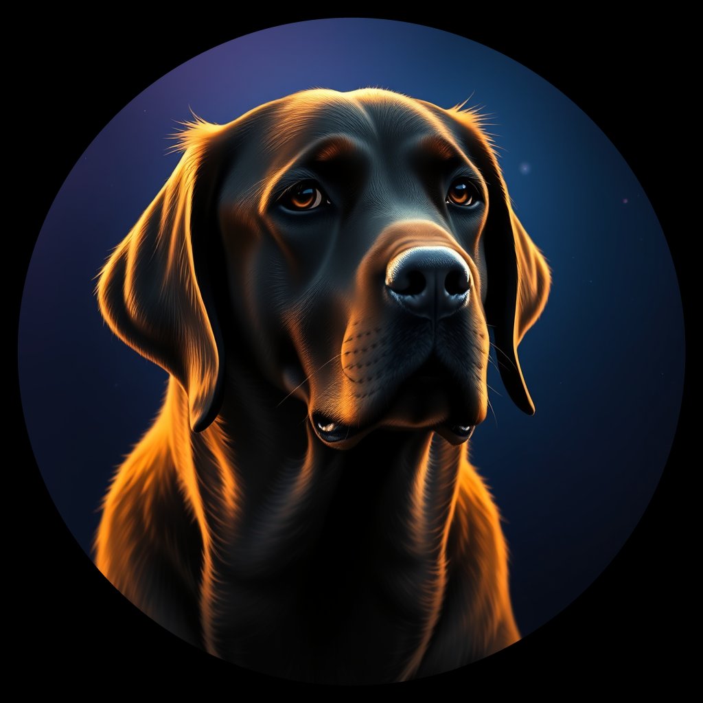 Cosmic medallion portrait of cHD8_475_cHD8_475, a Labrador Retriever