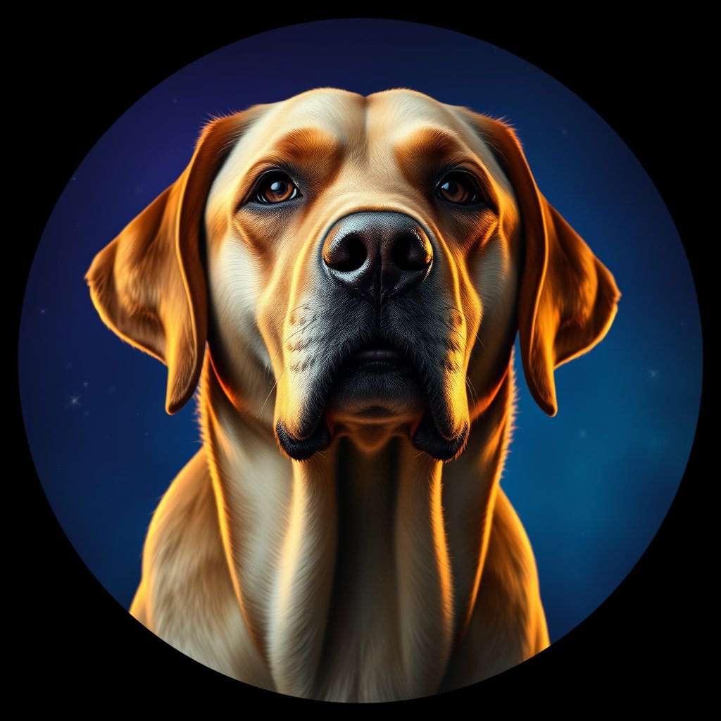 Cosmic medallion portrait of cHD8_479_cHD8_479, a Labrador Retriever