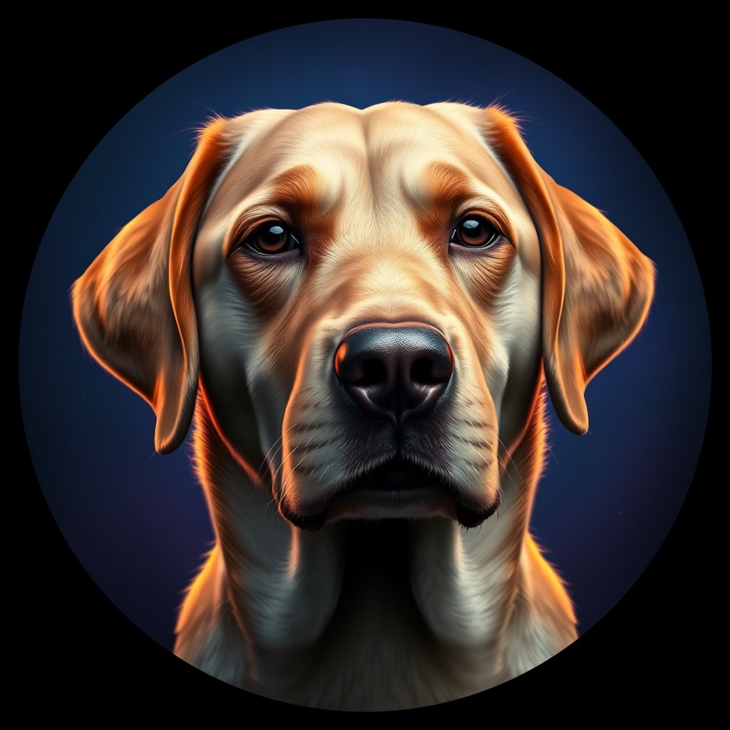 Cosmic medallion portrait of cHD8_482_cHD8_482, a Labrador Retriever