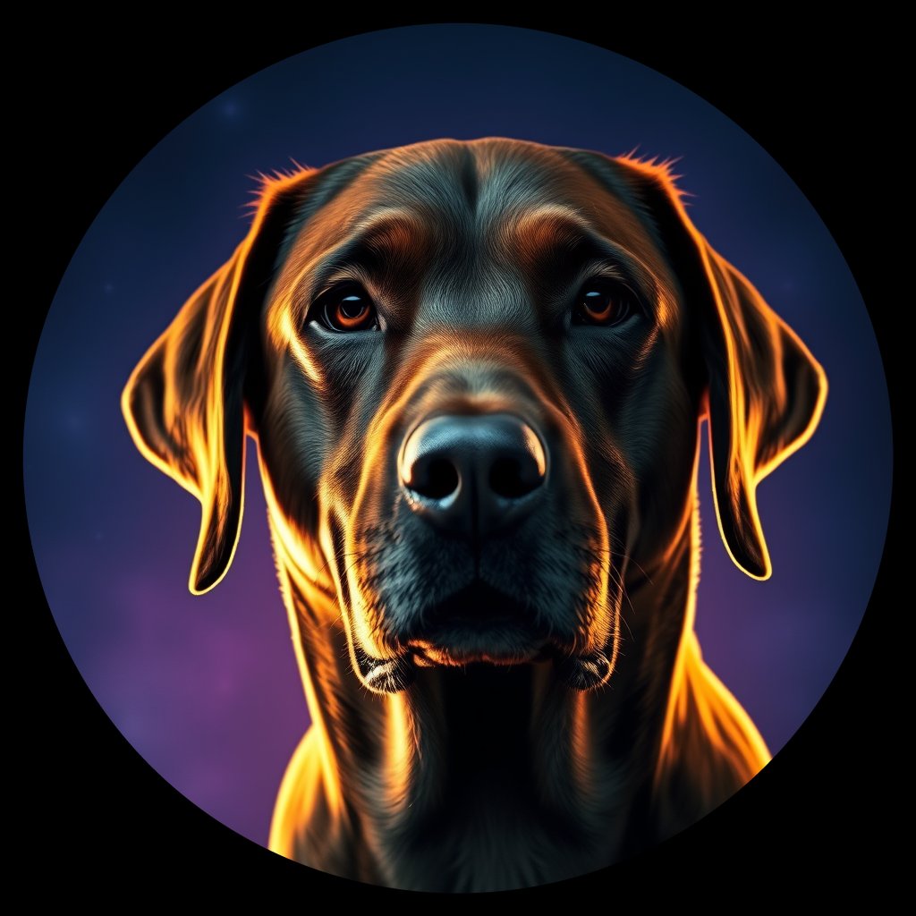Cosmic medallion portrait of cHD8_488_cHD8_488, a Labrador Retriever