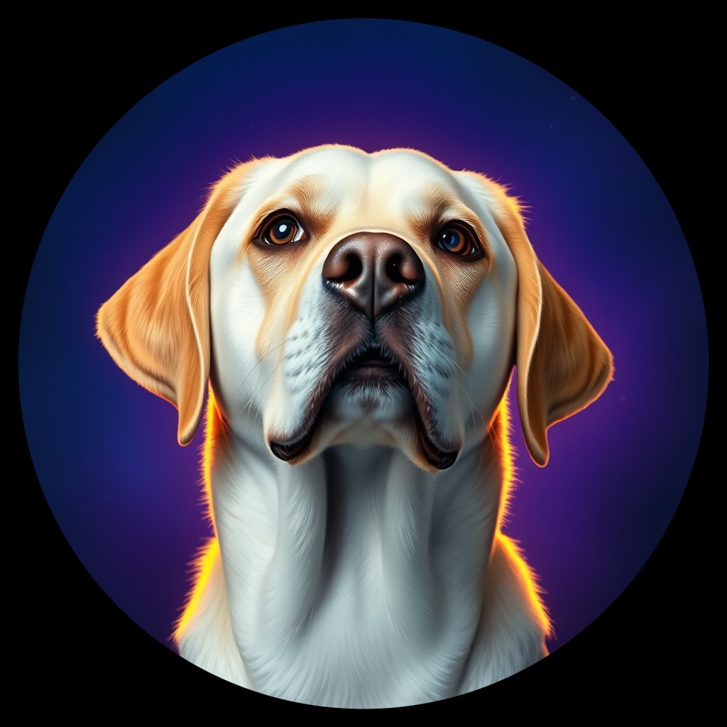 Cosmic medallion portrait of cHD8_490_cHD8_490, a Labrador Retriever