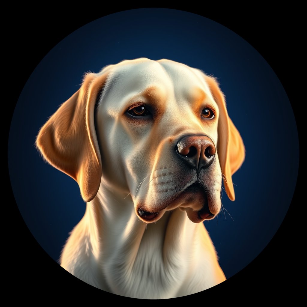 Cosmic medallion portrait of cHD8_493_cHD8_493, a Labrador Retriever
