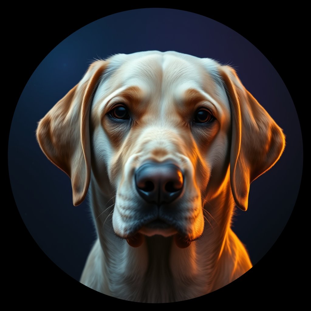 Cosmic medallion portrait of cHD8_494_cHD8_494, a Labrador Retriever