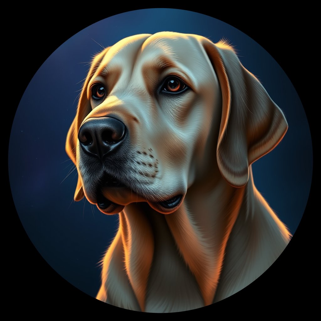 Cosmic medallion portrait of cHD8_499_cHD8_499, a Labrador Retriever