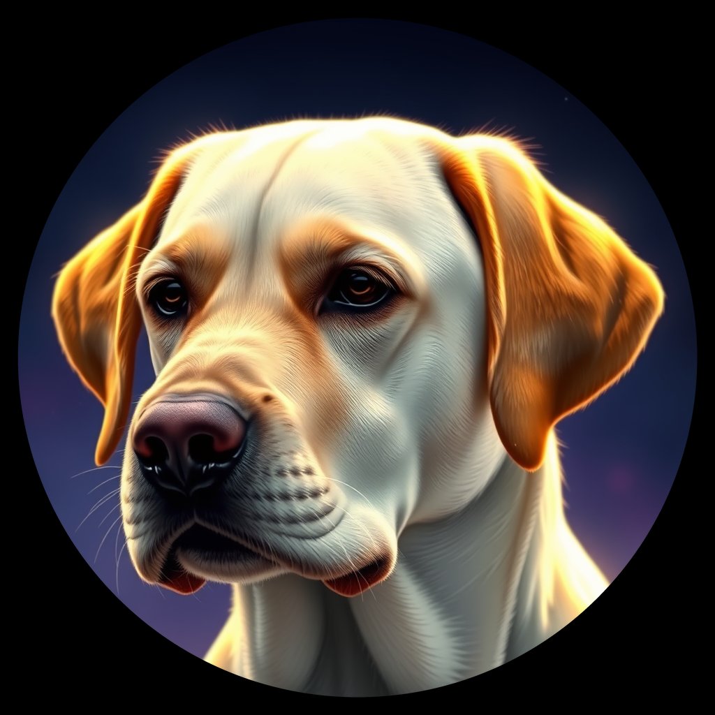 Cosmic medallion portrait of cHD8_505_cHD8_505, a Labrador Retriever