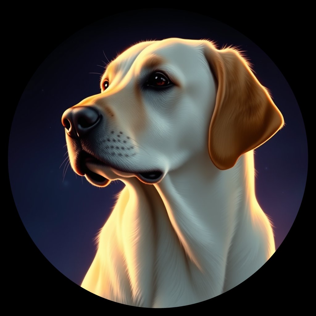 Cosmic medallion portrait of cHD8_506_cHD8_506, a Labrador Retriever