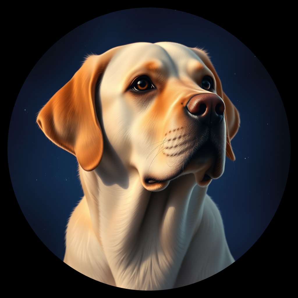 Cosmic medallion portrait of cHD8_511_cHD8_511, a Labrador Retriever