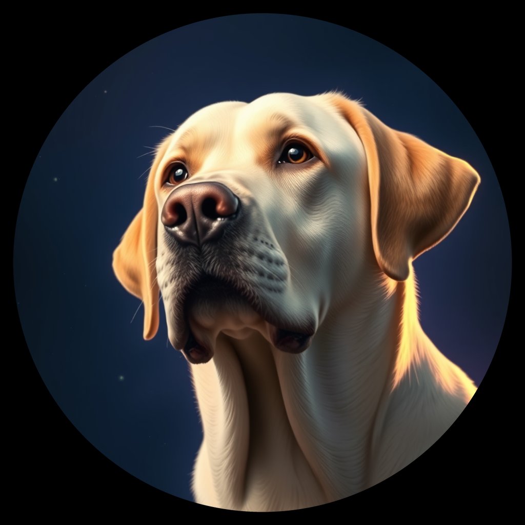 Cosmic medallion portrait of cHD8_512_cHD8_512, a Labrador Retriever