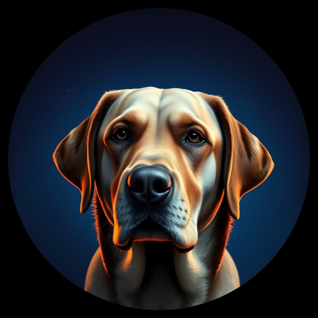 Cosmic medallion portrait of cHD8_515_cHD8_515, a Labrador Retriever