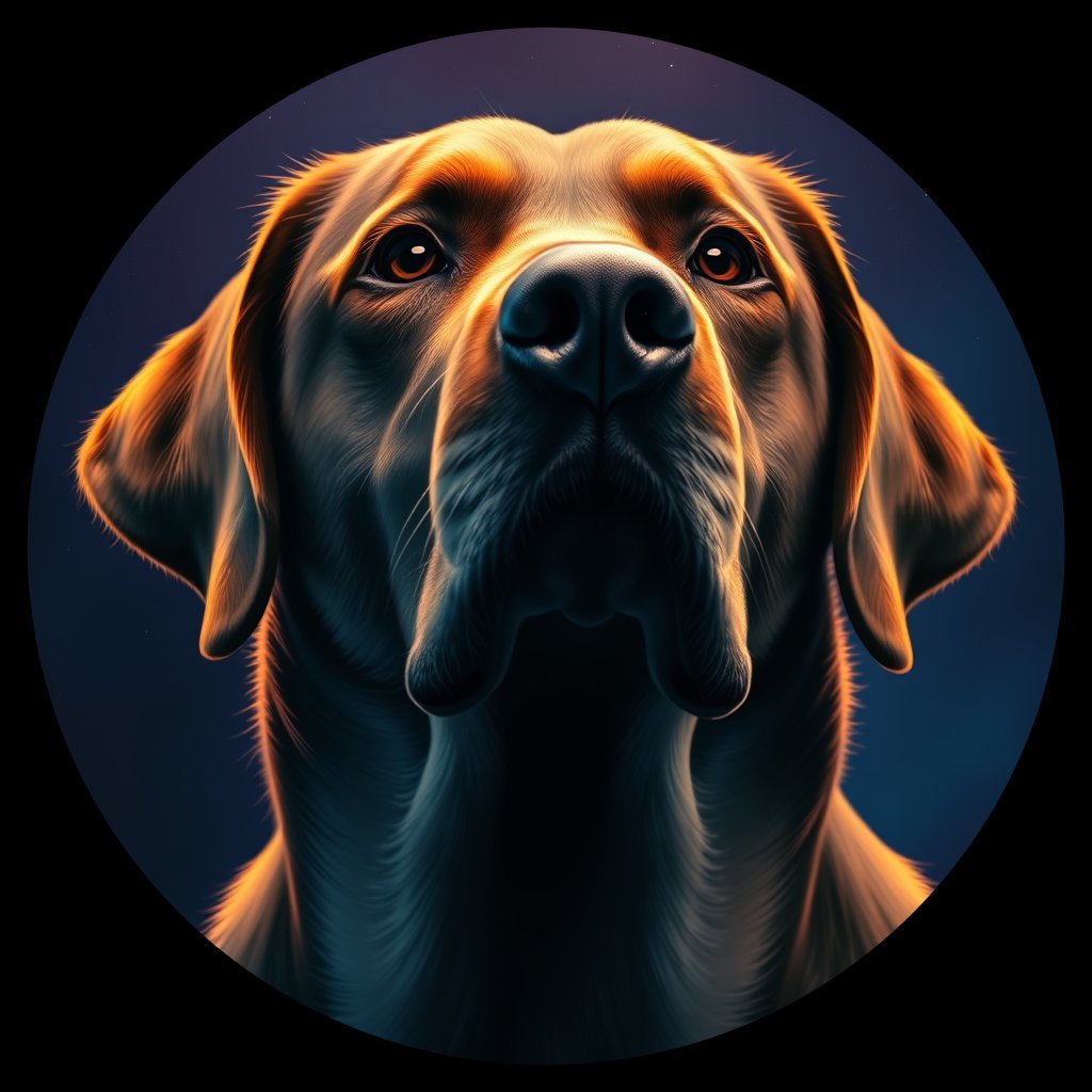 Cosmic medallion portrait of cHD8_516_cHD8_516, a Labrador Retriever