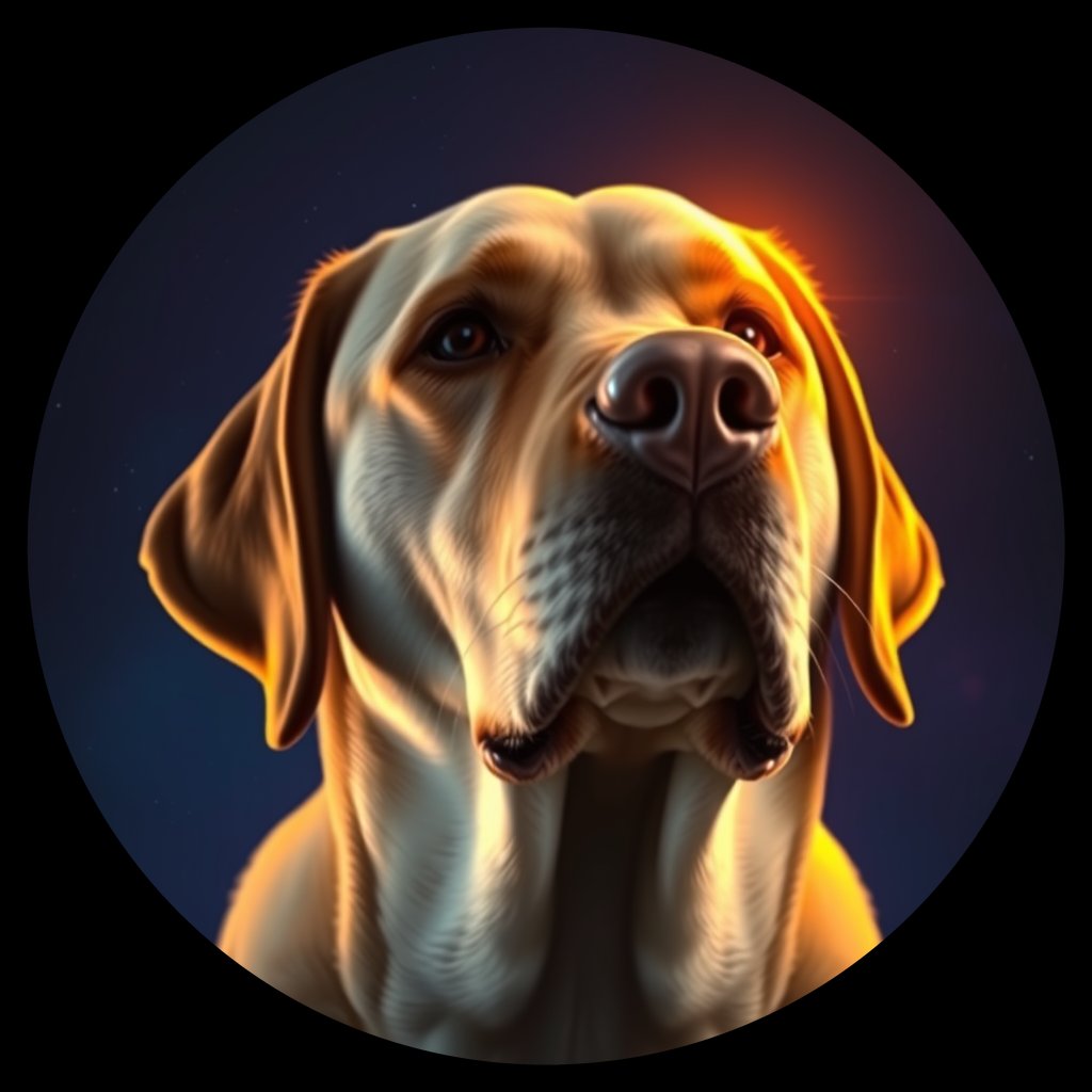 Cosmic medallion portrait of cHD8_519_cHD8_519, a Labrador Retriever