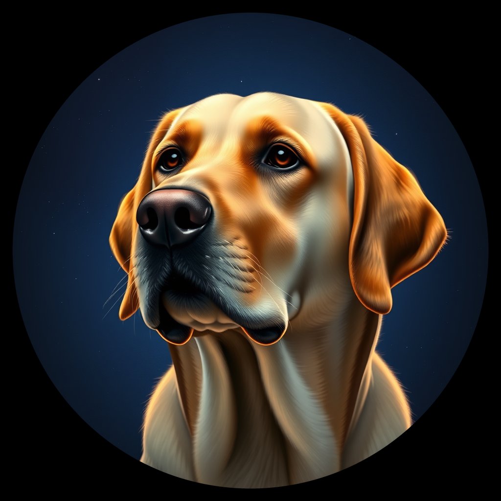 Cosmic medallion portrait of cHD8_525_cHD8_525, a Labrador Retriever