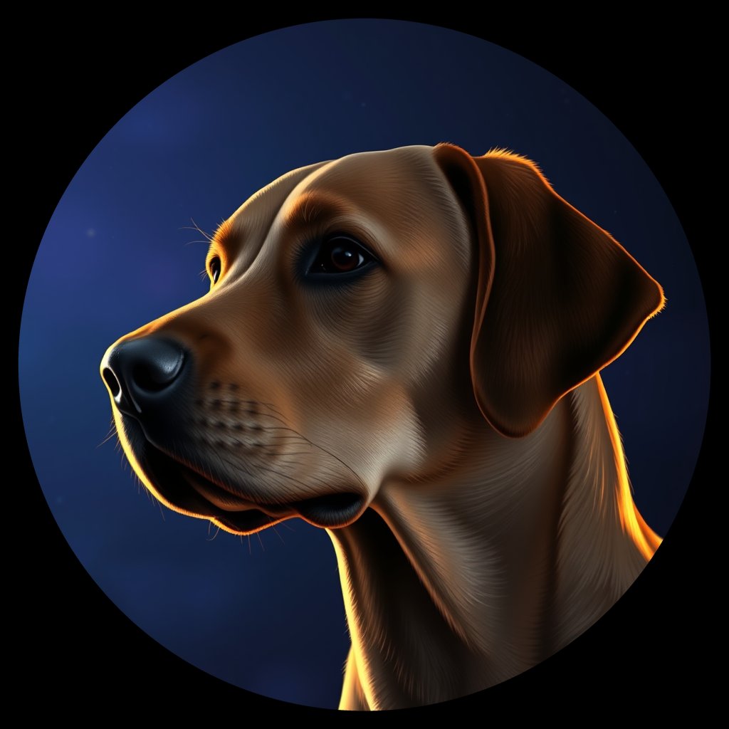 Cosmic medallion portrait of cHD8_530_cHD8_530, a Labrador Retriever