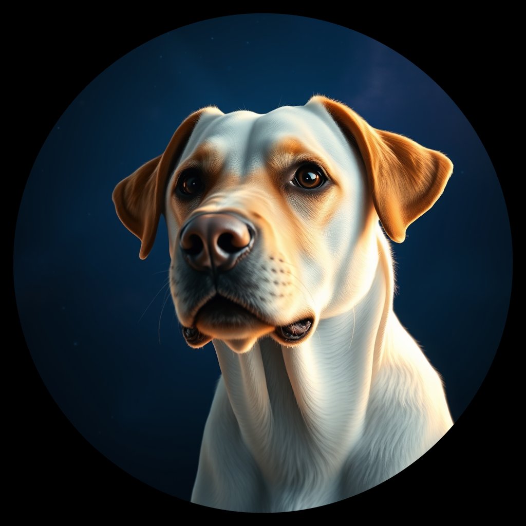 Cosmic medallion portrait of cHD8_533_cHD8_533, a Labrador Retriever