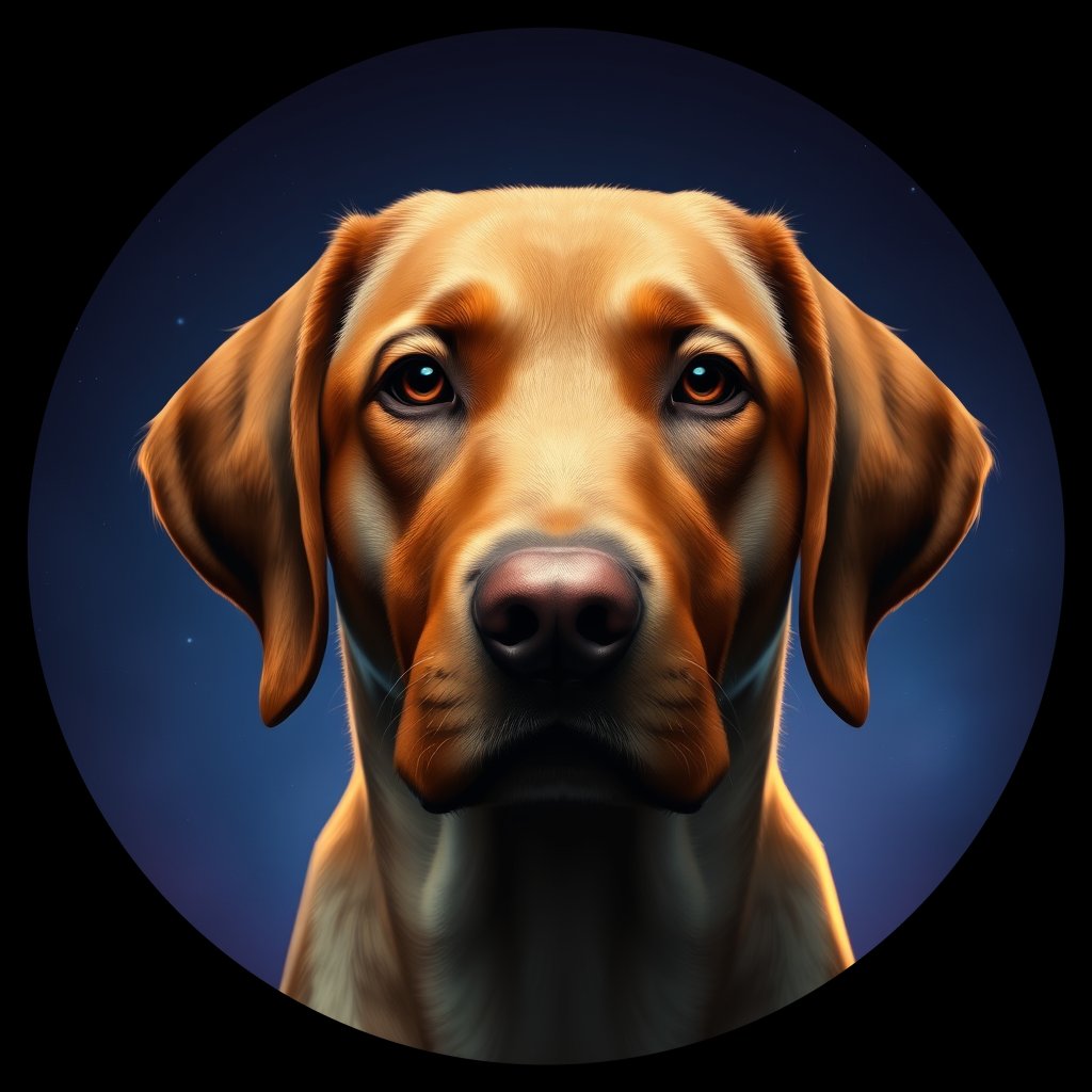 Cosmic medallion portrait of cHD8_537_cHD8_537, a Labrador Retriever