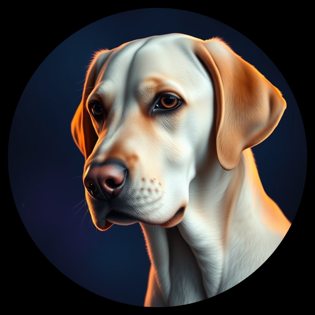 Cosmic medallion portrait of cHD8_539_cHD8_539, a Labrador Retriever