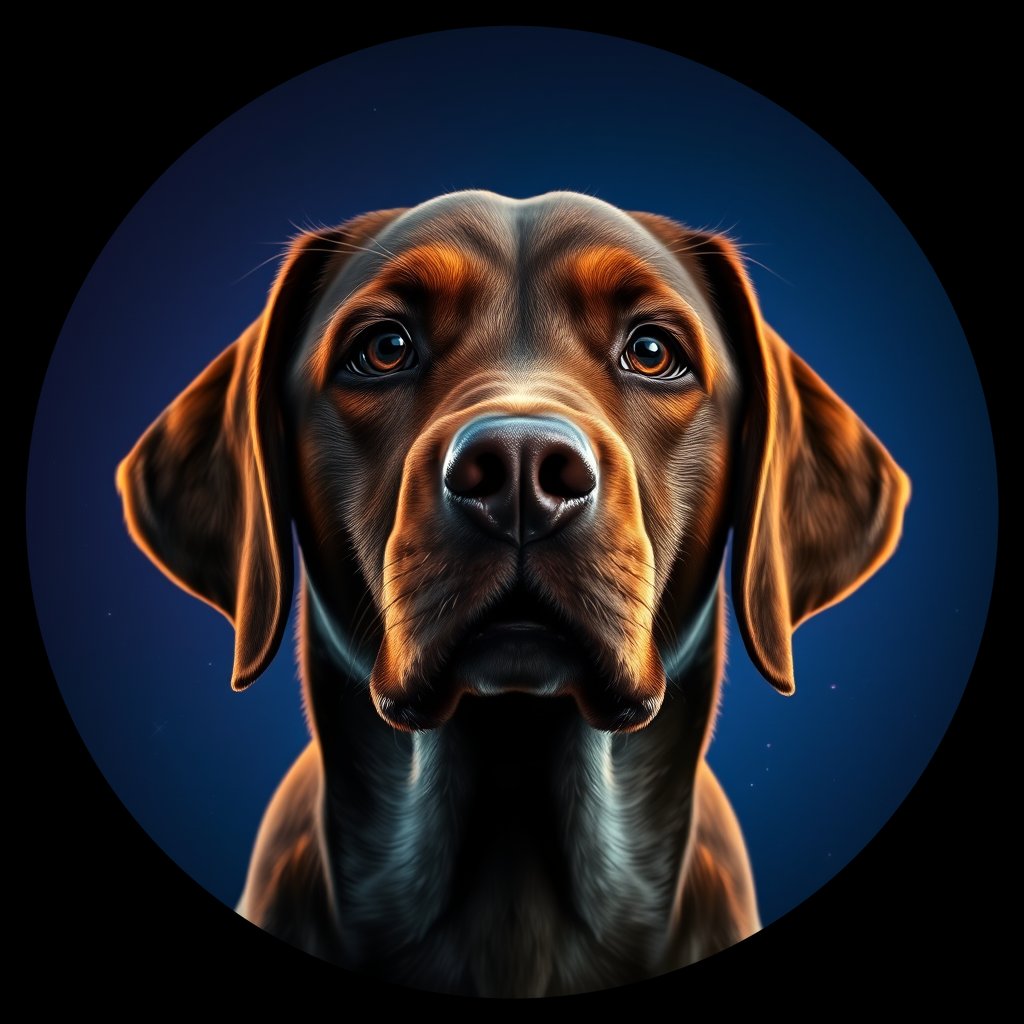 Cosmic medallion portrait of cHD8_543_cHD8_543, a Labrador Retriever