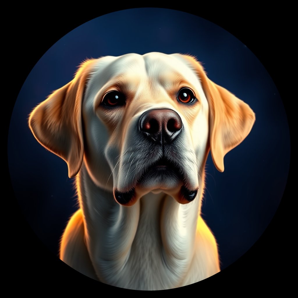 Cosmic medallion portrait of cHD8_544_cHD8_544, a Labrador Retriever