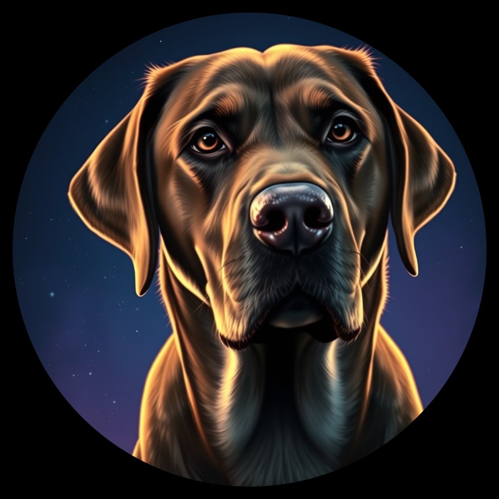 Cosmic medallion portrait of cHD8_548_cHD8_548, a Labrador Retriever