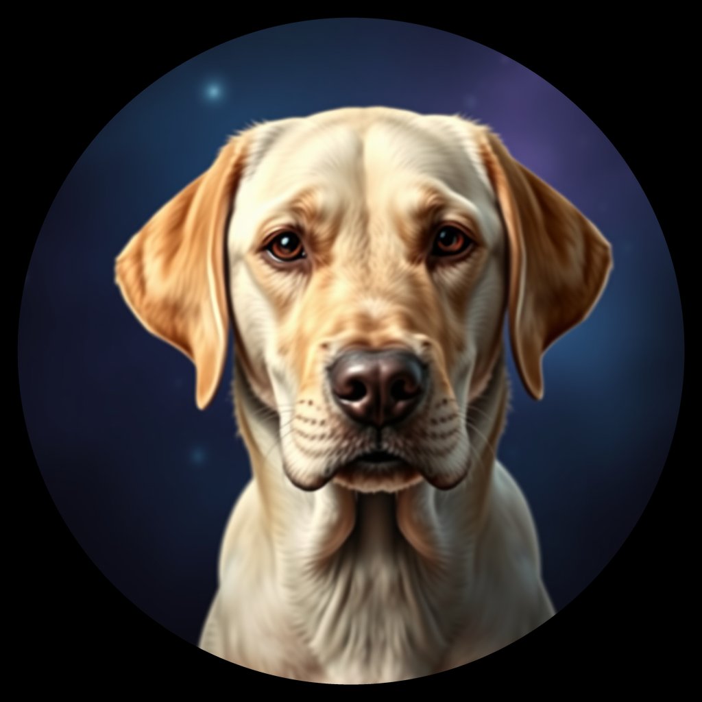 Cosmic medallion portrait of cHD8_554_cHD8_554, a Labrador Retriever