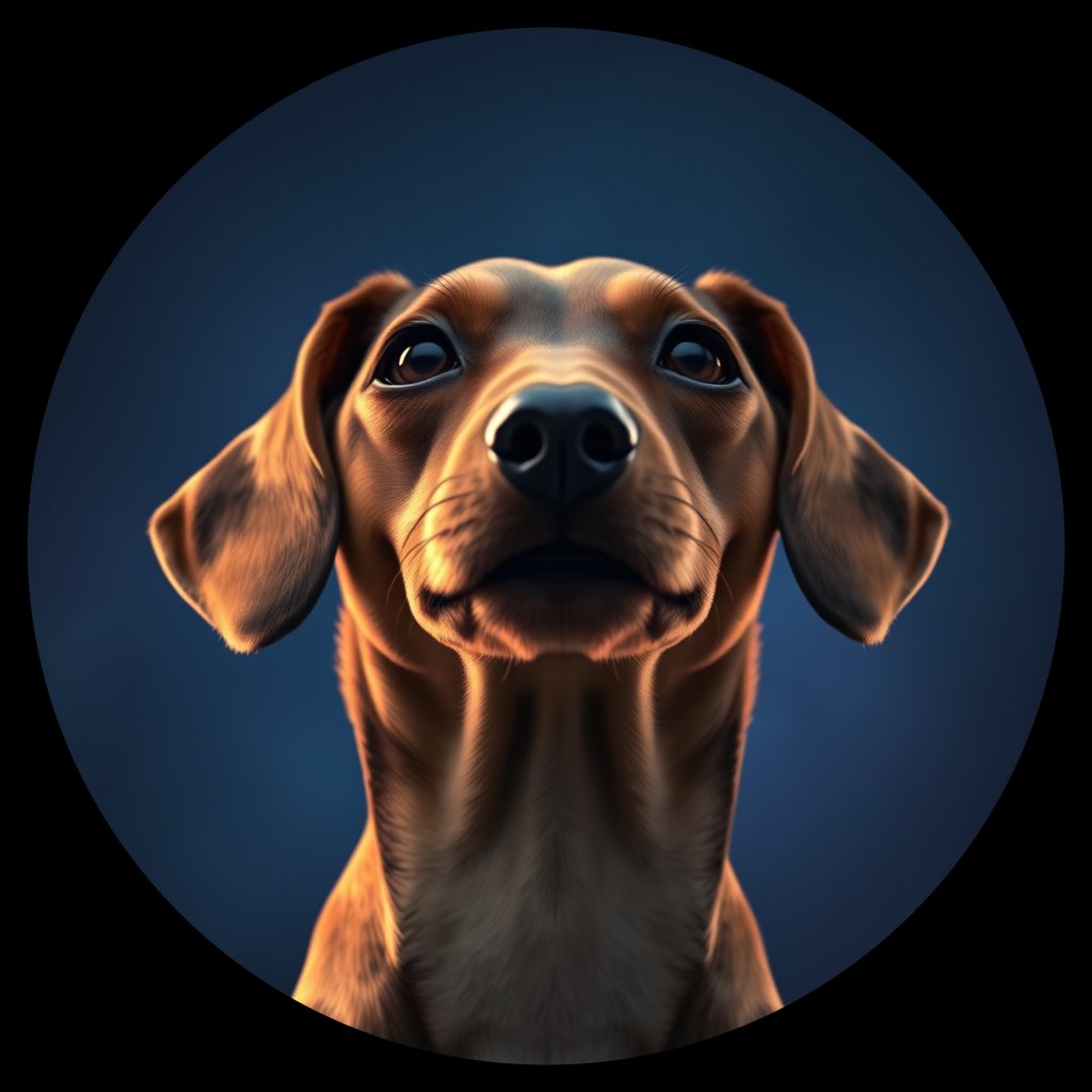Cosmic medallion portrait of cHD9_313_cHD9_313, a Dachshund