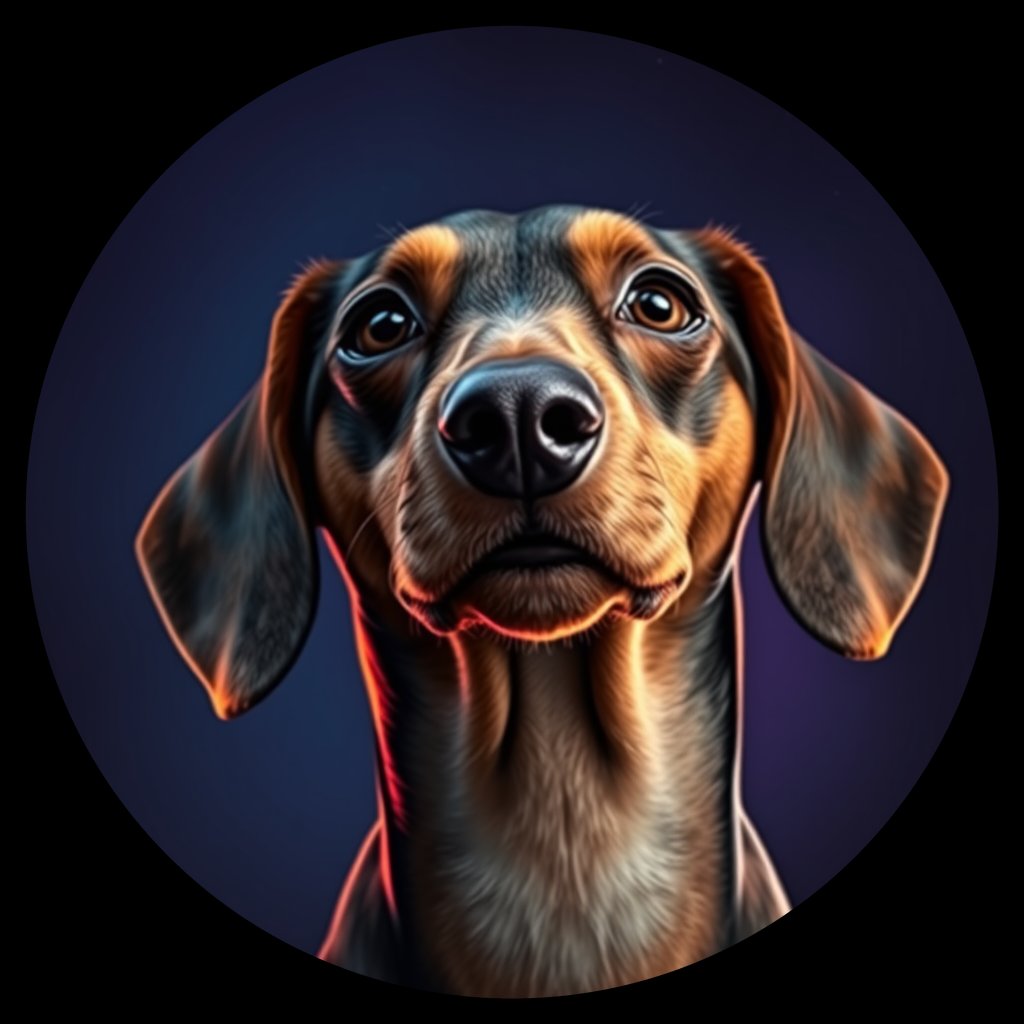 Cosmic medallion portrait of cHD9_317_cHD9_317, a Dachshund