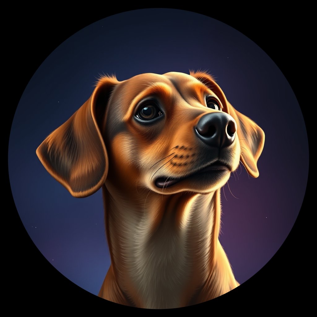 Cosmic medallion portrait of cHD9_320_cHD9_320, a Dachshund