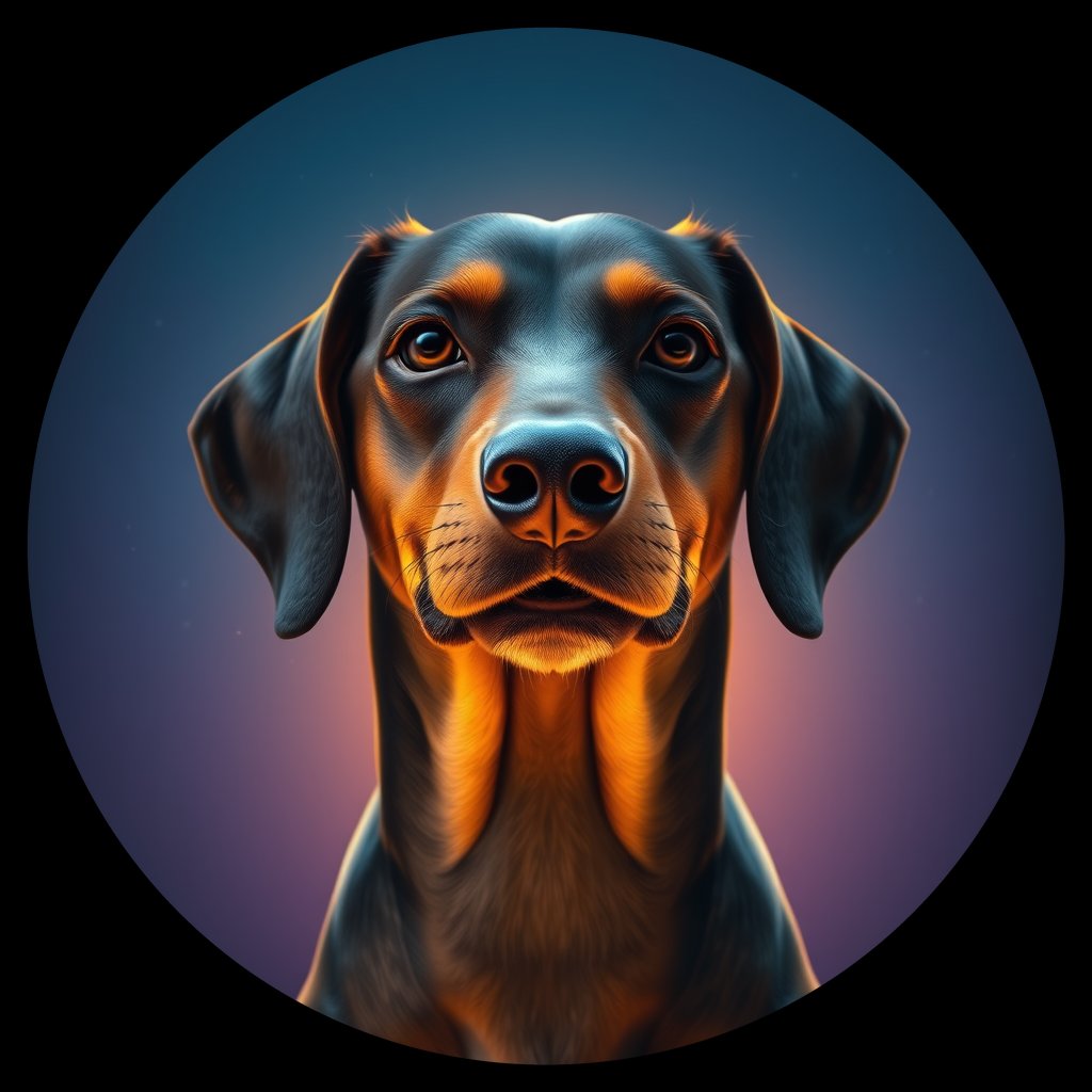Cosmic medallion portrait of cHD9_321_cHD9_321, a Dachshund