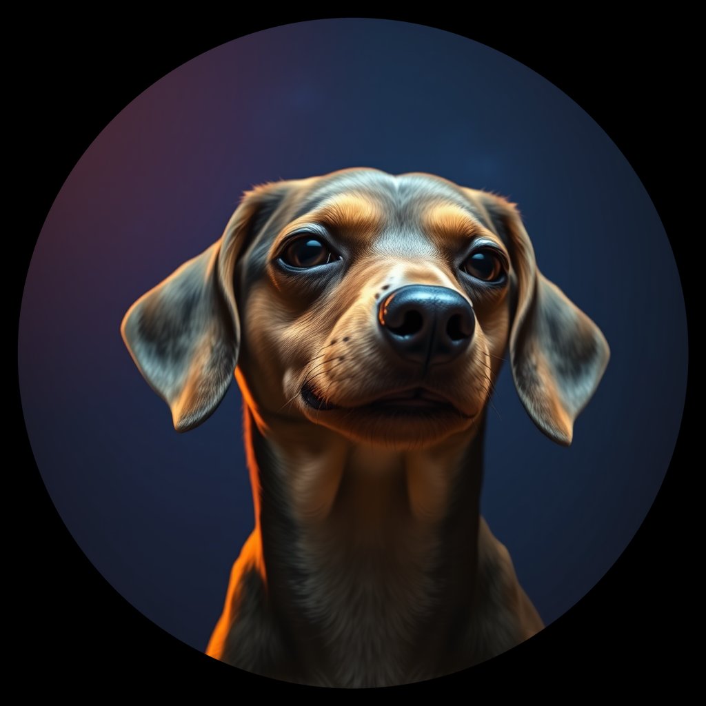 Cosmic medallion portrait of cHD9_324_cHD9_324, a Dachshund