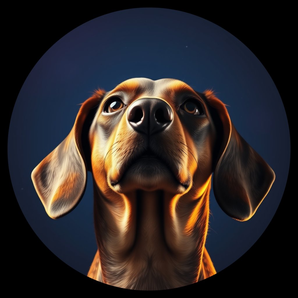 Cosmic medallion portrait of cHD9_333_cHD9_333, a Dachshund