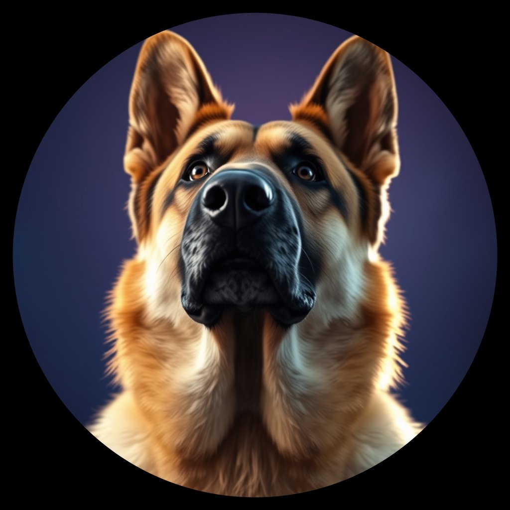 Cosmic medallion portrait of cHD9_429_cHD9_429, a German Shepherd
